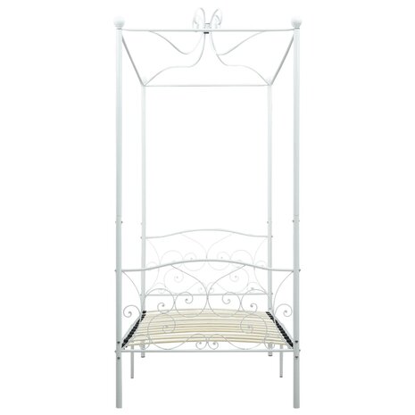 Hemelbedframe metaal wit 100x200 cm 3