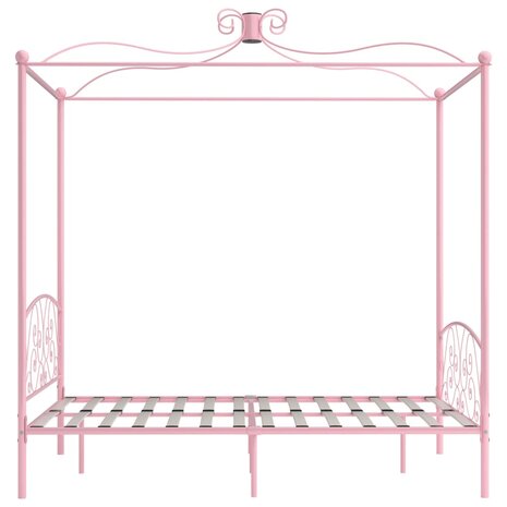 Hemelbedframe metaal roze 120x200 cm 4