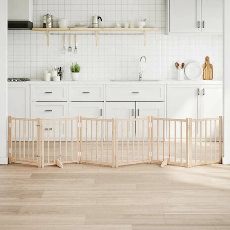 Hondenhek inklapbaar met deur 6 panelen 300cm massief vurenhout 1