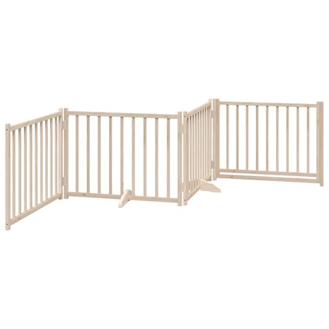 Hondenhek inklapbaar met deur 4 panelen 320cm massief vurenhout 6