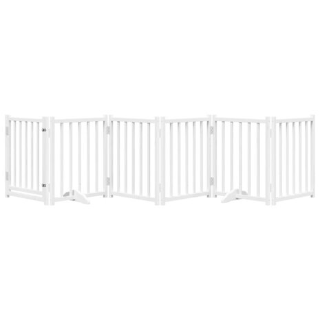 Hondenhek inklapbaar 6 panelen 300 cm massief vurenhout wit 3