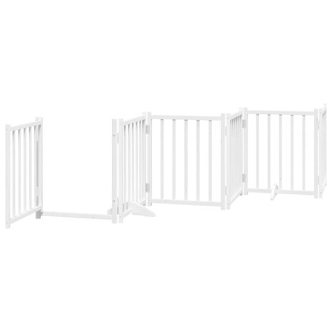 Hondenhek inklapbaar 6 panelen 300 cm massief vurenhout wit 4