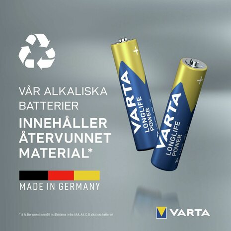 Batterijen Varta longlife power aaa - lr03 1,5 V AAA LR03 (24 Onderdelen) (24 Stuks) 4