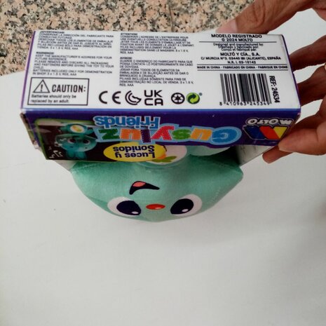 Knuffel met Geluid Moltó Gusy luz Baby Bunny Turkoois 7,5 cm 2