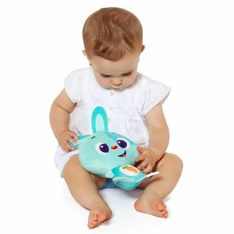 Knuffel met Geluid Moltó Gusy luz Baby Bunny Turkoois 7,5 cm 7