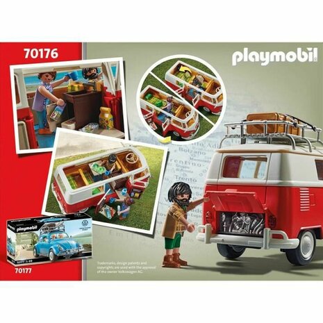 Voertuig Speelset Playmobil 70176 Volkswagen T1 Bus Rood 4