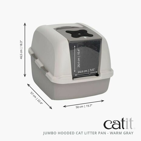 Kattenbak Catit 46 x 55 x 45 cm Met deksel Jumbo Grijs Plastic 2