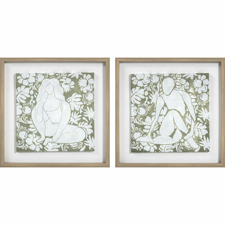 Canvas DKD Home Decor Kristal Canvas Hout MDF 42 x 3 x 42 cm 1