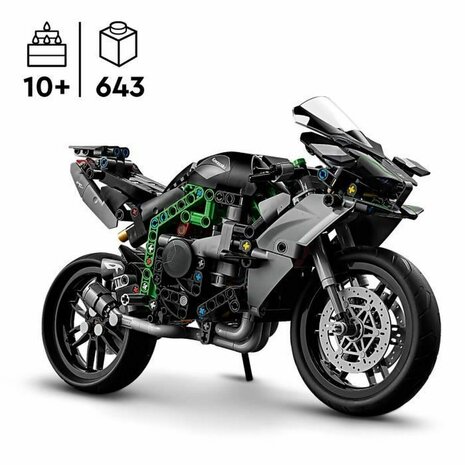 Bouwspel Lego Technic 42170 Kawasaki Ninja H2R Zwart 643 Onderdelen 2
