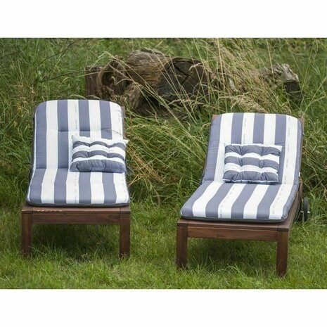 Ligstoelkussen Jardin Prive Blauw 180 x 56 x 10 cm 2
