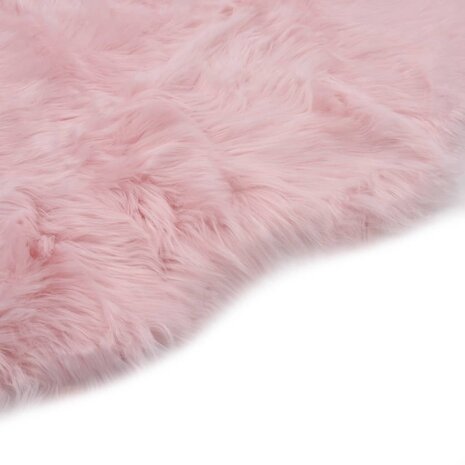 Vloerkleed 60x90 cm kunstschapenvacht roze 2