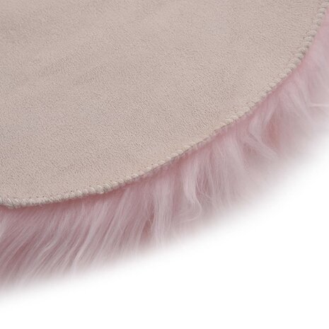 Vloerkleed 60x90 cm kunstschapenvacht roze 3