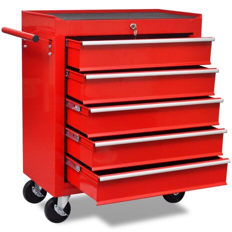 Gereedschapswagen 5 lades rood 1