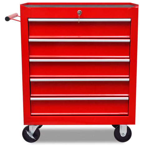 Gereedschapswagen 5 lades rood 4