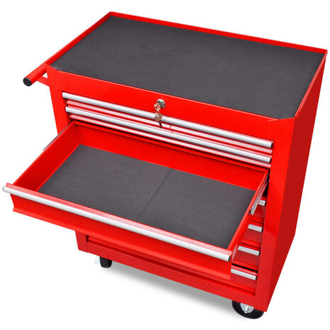 Gereedschapswagen 7 lades rood   2