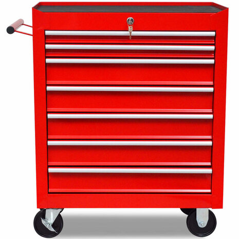 Gereedschapswagen 7 lades rood   3
