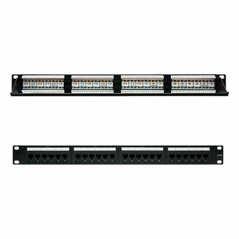 Patchpanel 24 UTP-Poorten Categorie 6 NANOCABLE 10.21.3124 19" RJ45 Zwart 1