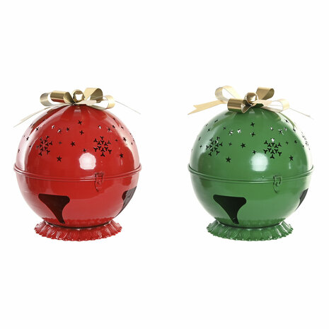 Kerstversiering Home ESPRIT Rood Groen Gouden 31,5 X 31,5 X 35,5 CM (2 Stuks) 1