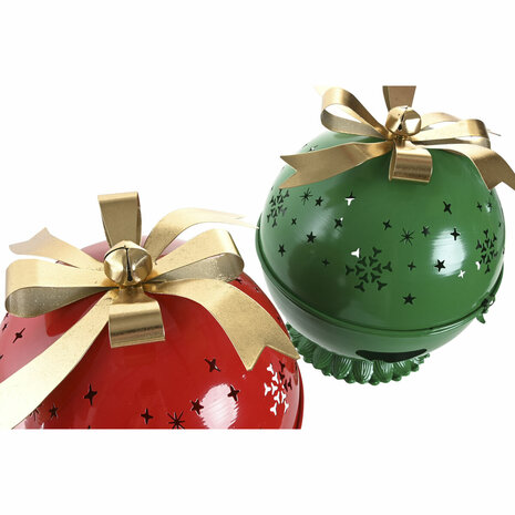 Kerstversiering Home ESPRIT Rood Groen Gouden 31,5 X 31,5 X 35,5 CM (2 Stuks) 2