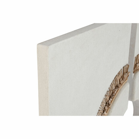 Wanddecoratie Home ESPRIT Wit Natuurlijk Cirkel Scandi 120 x 6 x 120 cm (2 Onderdelen) 2