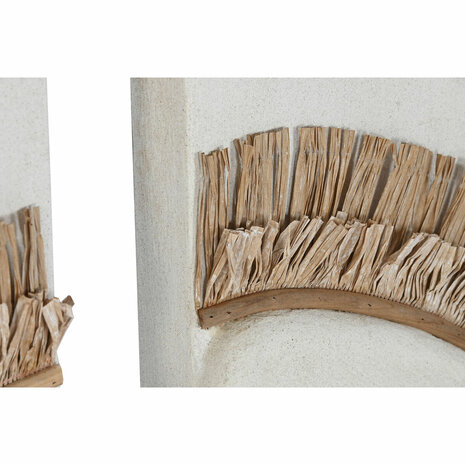 Wanddecoratie Home ESPRIT Wit Natuurlijk Cirkel Scandi 120 x 6 x 120 cm (2 Onderdelen) 3