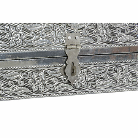 Juwelenkistje Home ESPRIT Zilverkleurig Natuurlijk Hout Aluminium 38 x 20 x 7,5 cm 4