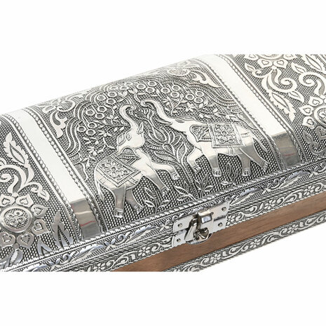 Juwelenkistje Home ESPRIT Zilverkleurig Natuurlijk Hout Aluminium 22,5 x 10 x 6,5 cm 4