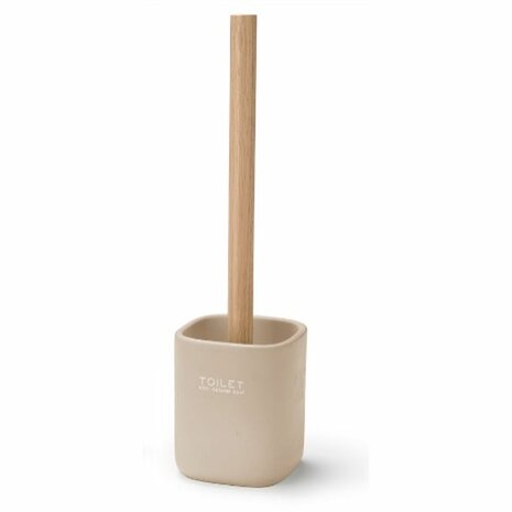 Toiletborstel Berilo Wit Beige Hout Polyresin 9,6 x 37 x 9,5 cm (6 Stuks) 3