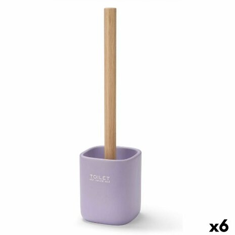 Toiletborstel Berilo Wit Groen Hout Polyresin 9,6 x 37 x 9,5 cm (6 Stuks) 1
