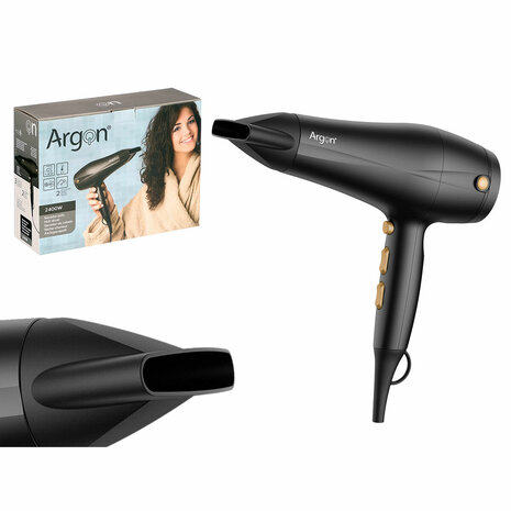 Föhn Argon Zwart Gouden 2400 W 2