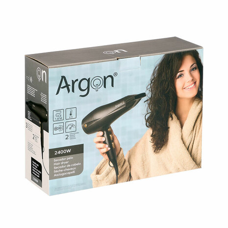Föhn Argon Zwart Gouden 2400 W 3