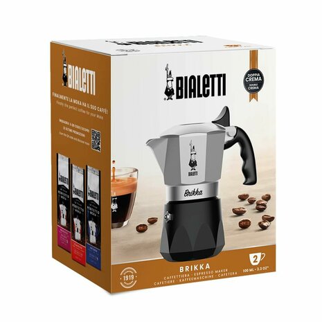 Percolator Bialetti BRIKKA Zwart Aluminium 2 Koppar 5