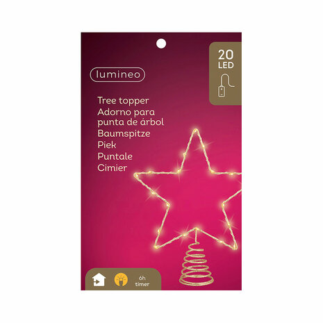 Kerstster Lumineo Gouden Metaal 27 x 22 x 5 cm 1