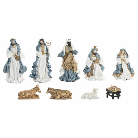 Kerststal set Home ESPRIT Blauw Wit 20 x 15 x 30 cm (9 Onderdelen) 3