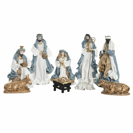 Kerststal set Home ESPRIT Blauw Wit 20 x 15 x 30 cm (9 Onderdelen) 5