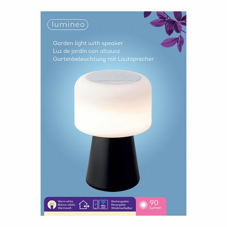 Ledtafellamp Lumineo 894415 Zwart Herlaadbaar 2