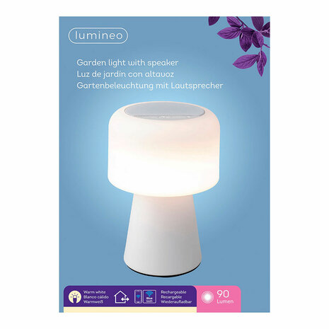 Ledtafellamp Lumineo 894417 Wit Herlaadbaar 2