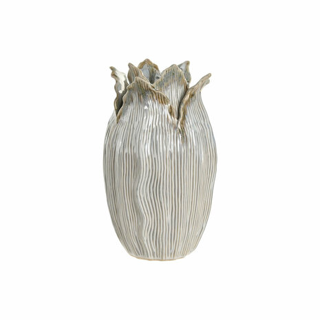 Vaas Home ESPRIT Crème Keramisch Blad van een plant 19 x 19 x 33 cm 1
