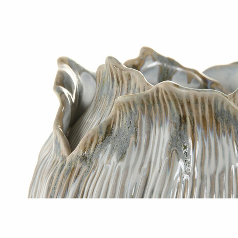 Vaas Home ESPRIT Crème Keramisch Blad van een plant 22 x 22 x 19 cm 3