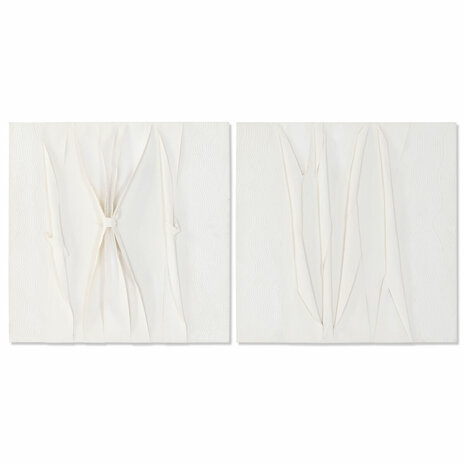 Canvas Home ESPRIT Wit Abstract Scandinavisch 60 x 3,5 x 60 cm (2 Stuks) 1