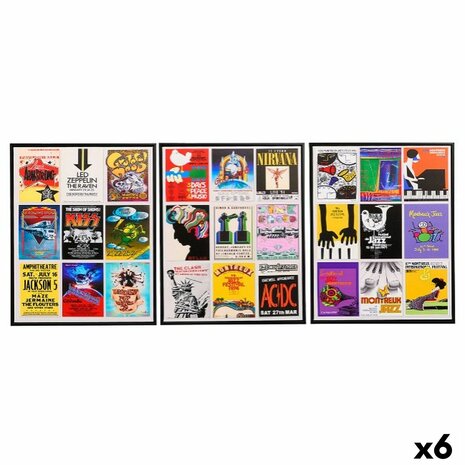 Canvas Gift Decor Muziek 40 x 2 x 50 cm (6 Stuks) 1