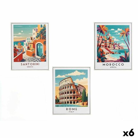 Canvas Gift Decor Stad 40 x 3 x 50 cm (6 Stuks) 1