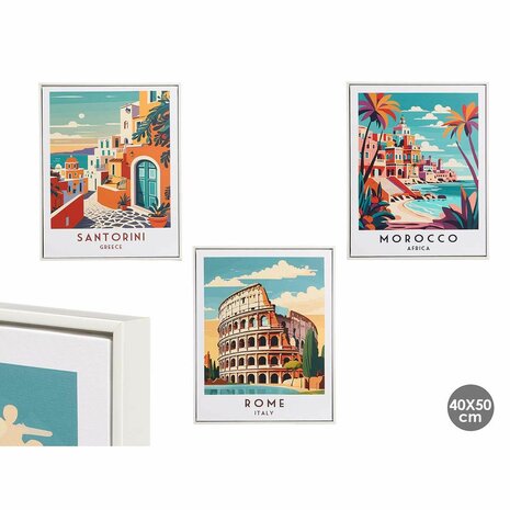 Canvas Gift Decor Stad 40 x 3 x 50 cm (6 Stuks) 2
