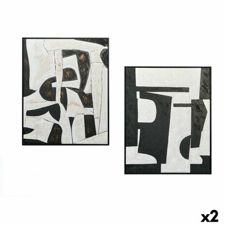 Canvas Gift Decor Lovers Wit Zwart 70 x 3,5 x 90 cm (2 Stuks) 1