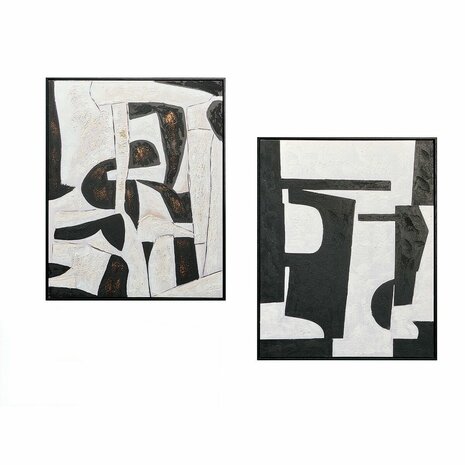 Canvas Gift Decor Lovers Wit Zwart 70 x 3,5 x 90 cm (2 Stuks) 2