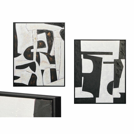 Canvas Gift Decor Lovers Wit Zwart 70 x 3,5 x 90 cm (2 Stuks) 3