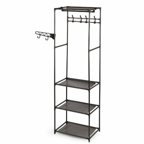 Kledingkast Kipit Zwart Metaal Stof 55 x 36 x 170 cm 1