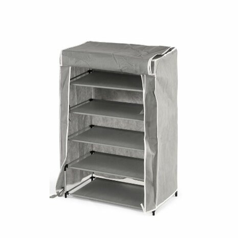 Schoenenrek Kipit Zwart Grijs Stof 50 x 32 x 88 cm 1