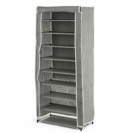 Schoenenrek Kipit Zwart Grijs Stof Plastic 58 x 32 x 157 cm 1