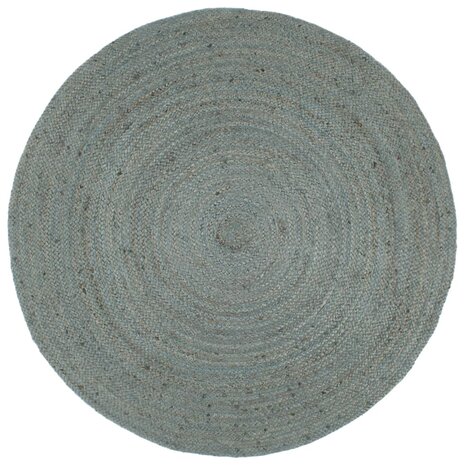 Vloerkleed handgemaakt rond 210 cm jute olijfgroen 1